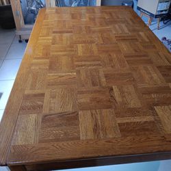 Oak Dining Table With Parquet Top