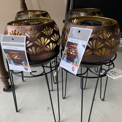 Solar Fire Bowl And Plant Stand