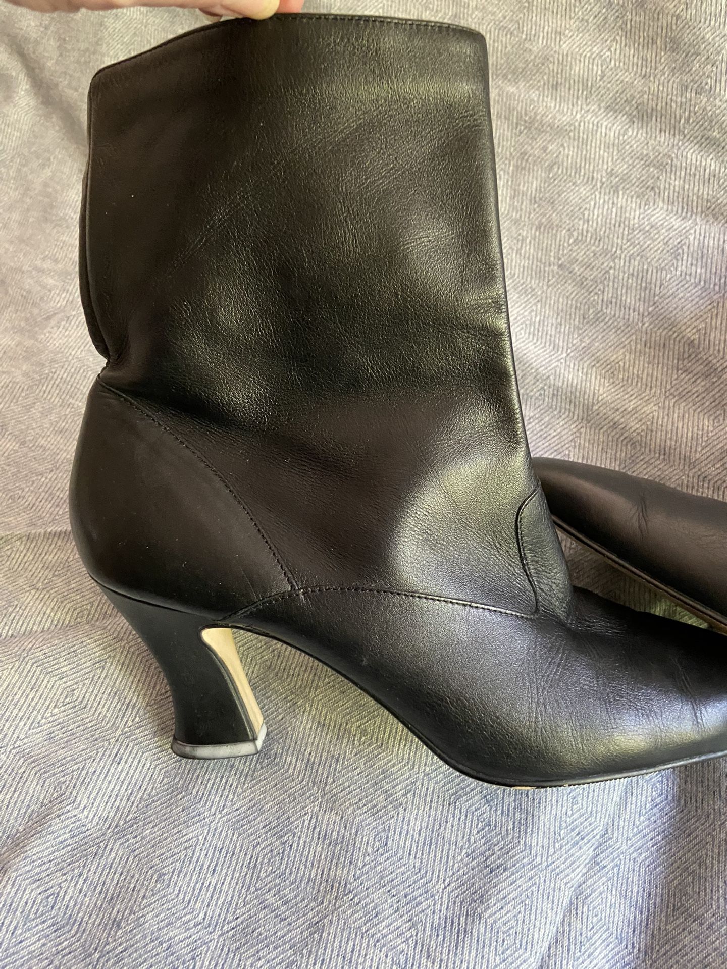 Short Black Leather Boots