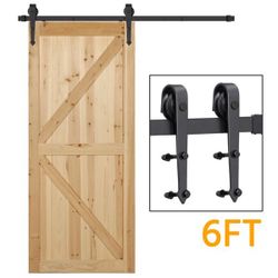 6FT/182cm Sliding Barn Wood Door Hardware Closet Track Kit