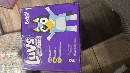 Luvs Platinum Protection Unisex Baby Disposable Diapers Bluey Size 2, 104 Count selling for only $20