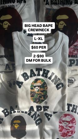 Camo Bape Big Head Crew Neck