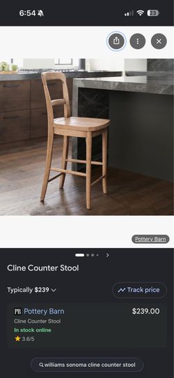 Counter stools pottery barn $75 pair