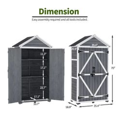 Gray & White Outdoor Tool shed Model 1000