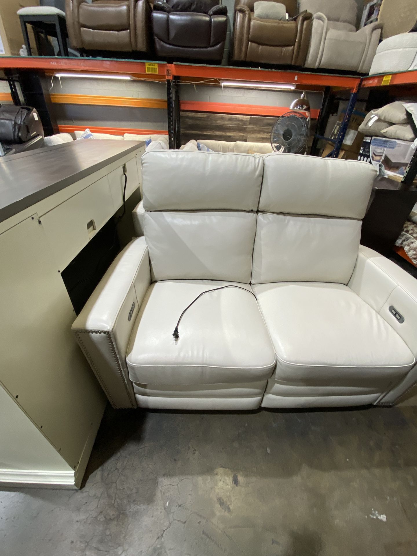 White 2 Seat Electric Recliner