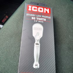 ICON 3/8 in. Drive Professional Stubby Low-Profile Ratchet