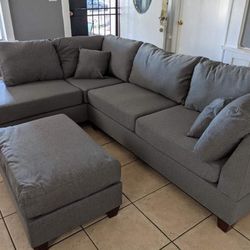 New Gray Sectional Couch Only $50 Down Payment 