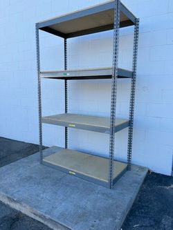 Shelving 48 in W x 24 in D American Made 4 Tier Used Heavy Duty Steel Boltless Storage Rack Delivery Available