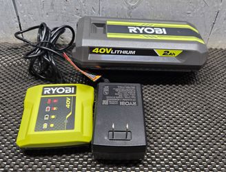 Ryobi battery  and  charger