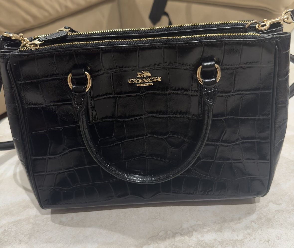 Coach Black Croc Bag