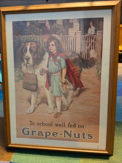 Vintage Grape Nuts Framed Picture
