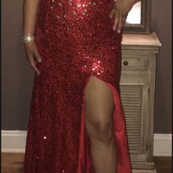 Beautiful Red Sequins Gown