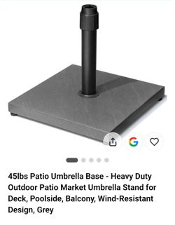 OBO! 45 lbs Patio Umbrella Base Stand Grey