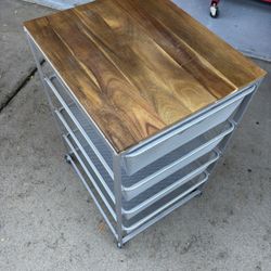 Costco 4 Drawer Wire Mesh W/ Wood Top