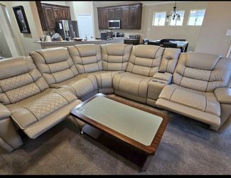 Leather seats sectional