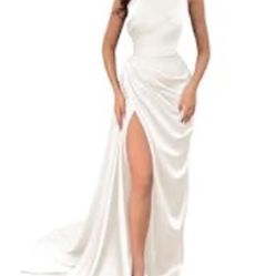 Ivory Satin Gown 