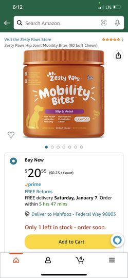 Zesty Paws Hip Joint Mobility Bites (90 Soft Chews)