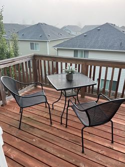 Black Metal Outdoor Bistro Table and Chair Set