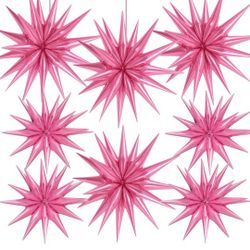 8 Pcs Star Balloons, Huge Pink Explosion Star Aluminum Foil Spike Balloons for Birthday, Baby Shower, Wedding, Bachelorette Party, Princess Party 