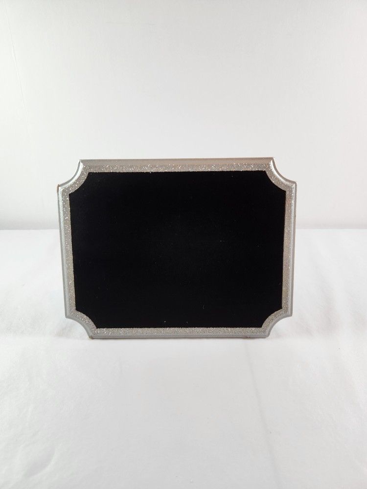 SMALL (9 × 7) BLACK/SILVER CHALKBOARD W/ STAND