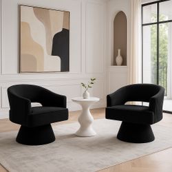 New Luxury Set of 2 Modern Accent Chair Velvet Swivel Barrel Chair living room Chair Bedroom Chair Sofa Home Decor Furniture  New in box VD600  Weight