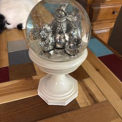 Large Musical Snowman Snowglobe 11”