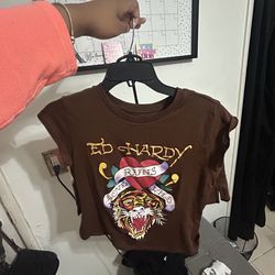 Ed hardy brown and gold set