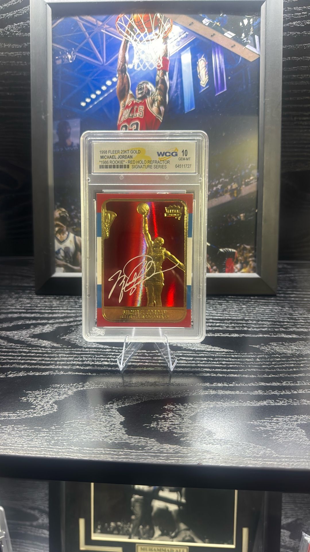 1998 Fleer 23KT Gold Michael Jordan "1986 Rookie" Red/White/Blue Border