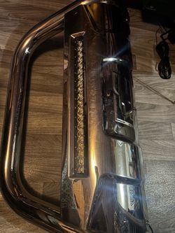 Rough Country Chrome Truck Bull Bar with LED Light Bar