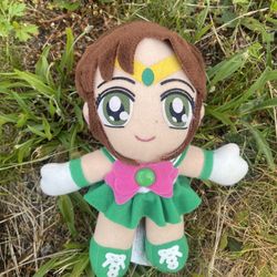 Vtg Sailor Moon 7” Jupiter Green Plush Toy Sailor 2000 Stuffed Doll