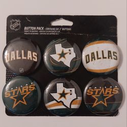 🏒 Dallas Stars 6 Pack Vintage Button NHL Hockey 🏒 