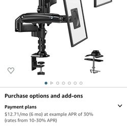 HUANUO Dual Monitor Stand, Height Adjustable Spring Monitor Stands for 2 Monitors Desk Mount Fits Two 13 to 32 inch Computer Screens with Clamp/Gromme
