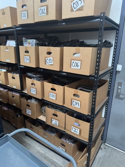 Black Metal Garage Rack shelving - 10 Total. Price Is Each