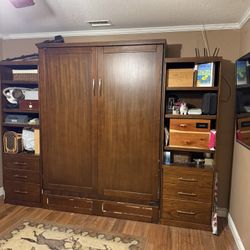 Queen Murphy Bed Works Perfect Multiple Shelves 