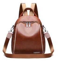 Luxury leather backpack traveling bag