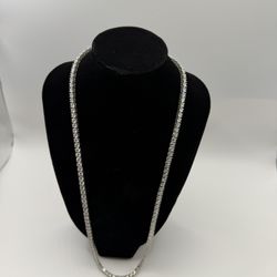 22in Moissanite Tennis Chain 925 Silver 