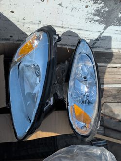 Pair Headlights For 2001-2005 Chrysler PT Cruiser Chrome Headlamps Left & Right