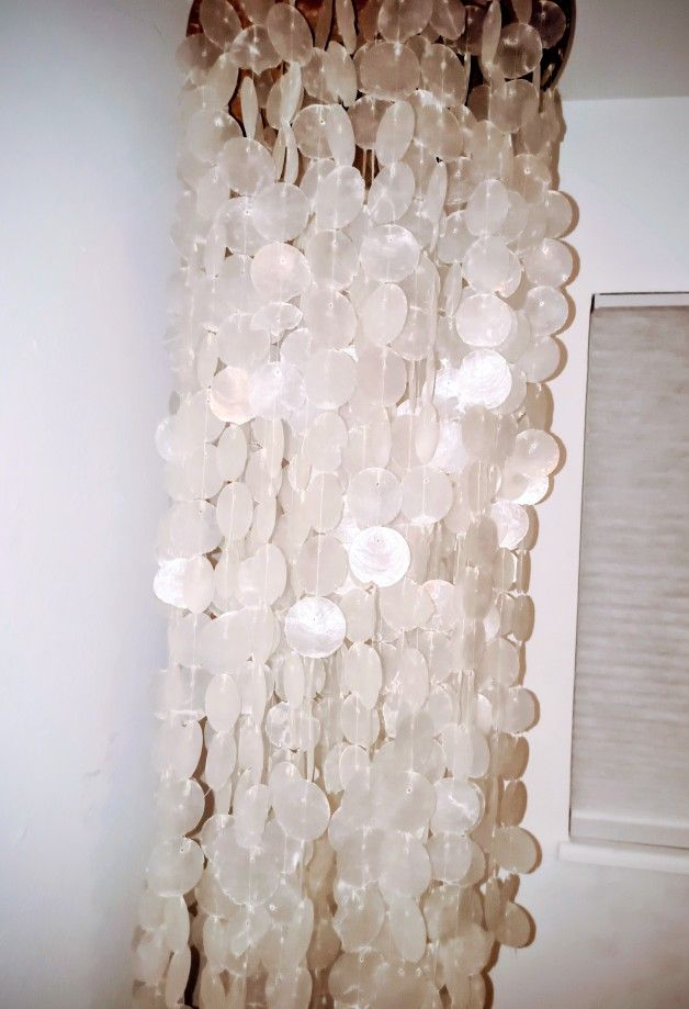 Capiz shell chandelier