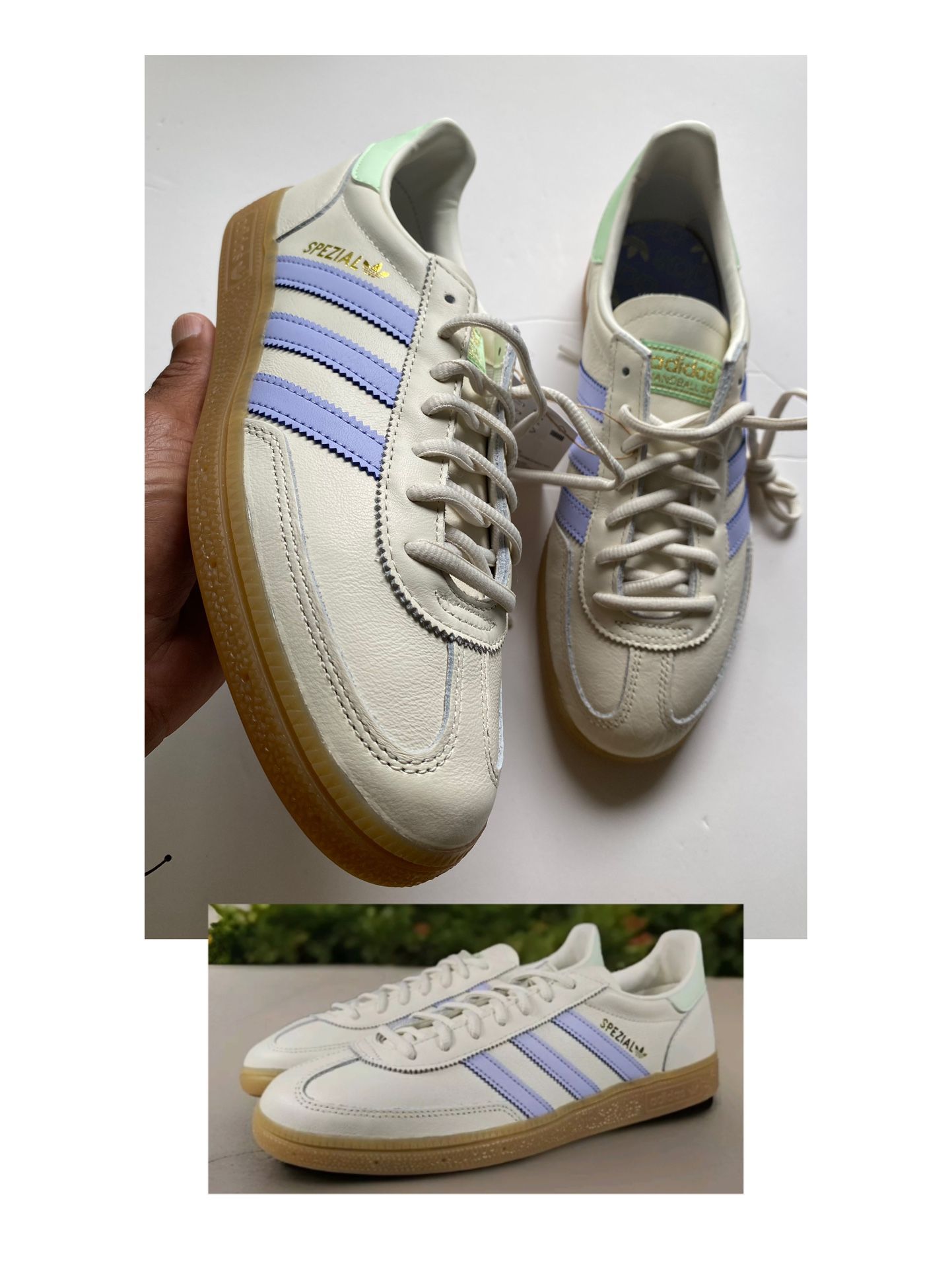 ADIDAS HANDBALL SPEZIAL OFF WHITE VIOLET PURPLE GUM Men’s sz 8,9.5,10,11,12 New No Box!