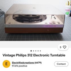 Vintage Phillips 312 Turntable