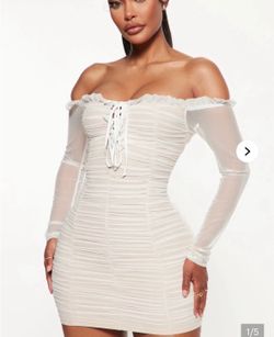 Fashion nova Maura dress white new