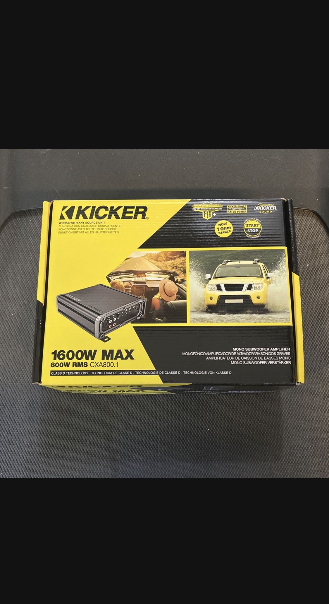 Kicker 1600 watts amplifier 1 channel bass amplifier 800 watts RMS