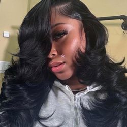 Layered Side-Part Glueless Lace Wig – $150