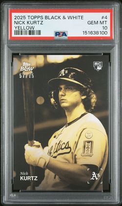 2025 TOPPS BLACK AND WHITE | YELLOW NICK KURTZ 4 #57/75