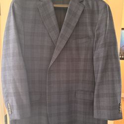 Jos A Bank Sport 1905 Coat Men’s Sz 52R Blue/Black Plaid  Great Shape, Hardly Worn! 