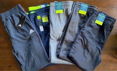 Lot of 5 pairs of NWT poly fleece joggers, boys size 18-20/XL