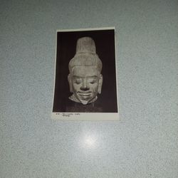 EXTREMELY RARE VINTAGE LATE 1930'S TO EARLY 40'S TETE D' ASCETE CIVAITE CAMBODGE UNUSED POSTCARD 