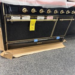 New Ilve Majestic II Black 48 Inch Dual Fuel Range Stove