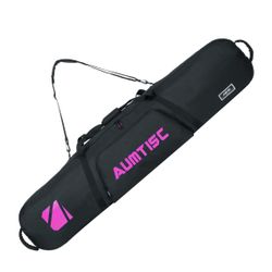 AUMTISC Snowboard Bag Padded for Air Travel Flying Snow Board Bags Case with Storage Compartments Snowboarding Gear and Equipment Bag 165cm Rose