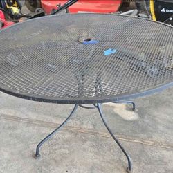 Heavy Outdoor Wrought Iron Table - READ DESCRIPTION